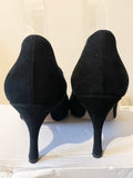 HOBBS BLACK SUEDE STRAP ACROSS HEELS SIZE 5.5/38.5