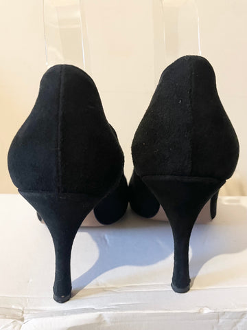 HOBBS BLACK SUEDE STRAP ACROSS HEELS SIZE 5.5/38.5