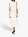 BRAND NEW REISS VIOLA OFF WHITE SHEER LAYERED MIDI DRESS SIZE 10