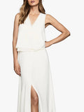 BRAND NEW REISS VIOLA OFF WHITE SHEER LAYERED MIDI DRESS SIZE 10