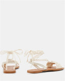 BRAND NEW ALL SAINTS DONNA CHALK WHITE LEATHER LACE UP LEG FLAT SANDALS SIZE 5/38