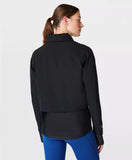 SWEATY BETTY BLACK ZIP FRONT CONCEALED HOOD RUNNING JACKET SIZE S