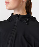 SWEATY BETTY BLACK ZIP FRONT CONCEALED HOOD RUNNING JACKET SIZE S