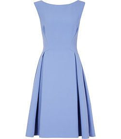 REISS SKY BLUE SLEEVELESS FIT & FLARE DRESS SIZE 10