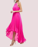 TED BAKER HARPAH BRIGHT PINK ROUND CHAIN NECK LONG SPECIAL OCCASION  DRESS SIZE 1 UK 8/10