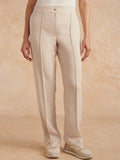 WHITE LABEL CREAM CONTRAST LEG STRIPE TRIM TROUSERS  SIZE 14