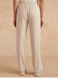 WHITE LABEL CREAM CONTRAST LEG STRIPE TRIM TROUSERS  SIZE 14