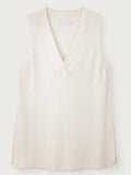 WHITE COMPANY WHITE KNIT V NECK SLEEVELESS TANK TOP SIZE L