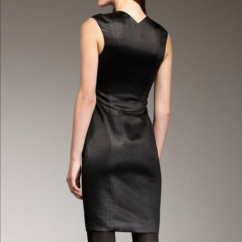 BRAND NEW  THEYSKEN’S THEORY DRACE BLACK SLEEVELESS SHEATH DRESS SIZE 44 UK 12