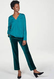 BRAND NEW THOUGHT MALACHITE GREEN WRAP FRONT LONG SLEEVED TOP  SIZE 10