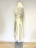 BRAND NEW MONSOON IVORY SILK STRAPLESS/ STRAPPY SPECIAL OCCASION  DRESS SIZE 10