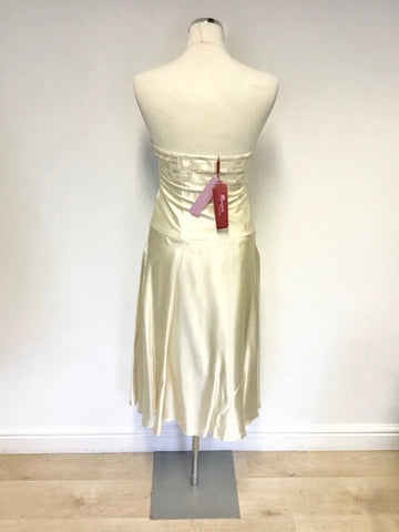 BRAND NEW MONSOON IVORY SILK STRAPLESS/ STRAPPY SPECIAL OCCASION  DRESS SIZE 10