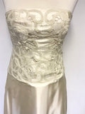 BRAND NEW MONSOON IVORY SILK STRAPLESS/ STRAPPY SPECIAL OCCASION  DRESS SIZE 10