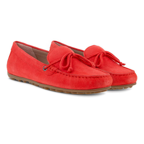 BRAND NEW ECCO DIVINE HIBISCUS ( CORAL) GOAT SUEDE FLAT MOCCASIN LOAFERS SIZE 5-5.5 /38