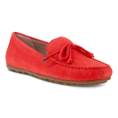 BRAND NEW ECCO DIVINE HIBISCUS ( CORAL) GOAT SUEDE FLAT MOCCASIN LOAFERS SIZE 5-5.5 /38