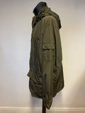 BARBOUR LINHOPE FEATHERWEIGHT DARK OLIVE WATERPROOF HOOD JACKET SIZE L