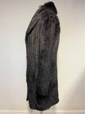 PER UNA SPEZIALE AUBERGINE FAUX FUR COLLARED MID LENGTH COAT SIZE S