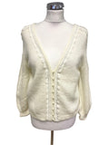 BRAND NEW LA MAILLE SEZANE ECRU KID MOHAIR CARDIGAN  SIZE XS