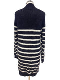 LA MAILLE SEZANE NAVY & WHITE STRIPE KID MOHAIR MIX JUMPER DRESS SIZE S