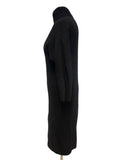 COS BLACK WOOL CHUNKY RIB KNIT JUMPER DRESS SIZE XS