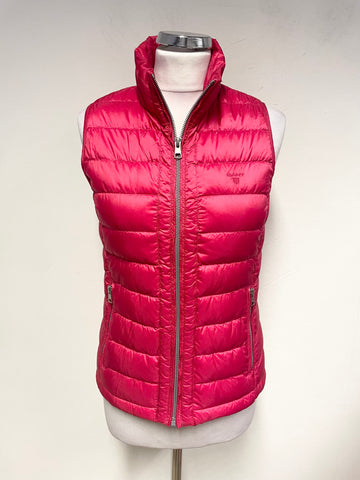 GANT RED QUILTED DOWN & FEATHER FILLED GILET SIZE XS