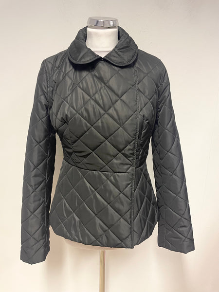 FRENCH CONNECTION BLACK QUILTED FITTED JACKET SIZE S