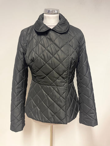 FRENCH CONNECTION BLACK QUILTED FITTED JACKET SIZE S