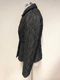 FRENCH CONNECTION BLACK QUILTED FITTED JACKET SIZE S