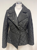 FRENCH CONNECTION BLACK QUILTED FITTED JACKET SIZE S