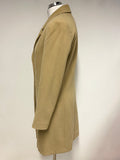 GANT CAMEL CLASSIC SINGLE BREASTED WOOL BLEND COAT SIZE S