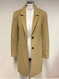 GANT CAMEL CLASSIC SINGLE BREASTED WOOL BLEND COAT SIZE S