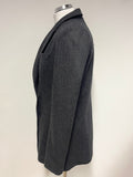 POCO BY PIPPA PREMIUM COLLECTION GREY TWEED WOOL DOUBLE BREASTED BLAZER SIZE S