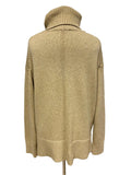 TOMMY HILFIGER CAMEL WOOL MIX ROLL NECK OVERSIZED JUMPER  SIZE XS