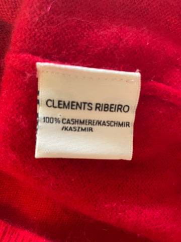 CLEMENTS RIBEIRO RED CASHMERE STAR PATTERNED JUMPER SIZE S