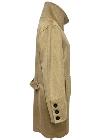 JAEGER 100% WOOL CAMEL HIGH NECK COAT SIZE 8