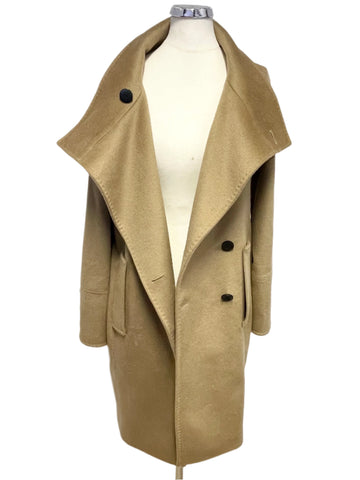 JAEGER 100% WOOL CAMEL HIGH NECK COAT SIZE 8