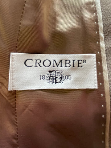 CROMBIE 100% VIRGIN WOOL FAWN FITTED COAT SIZE 8