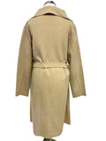 UNBRANDED CAMEL COLLARED UNLINED WRAP TIE BELT COAT ONE SIZE FIT APPROX UK 10-16