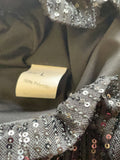 BRAND NEW UNBRANDED BLACK SEQUINNED ELASTICATED WAIST TROUSERS  SIZE L APRROX UK 10/12