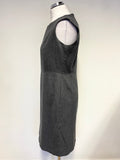 HOBBS GREY WOOL SLEEVELESS SHIFT DRESS SIZE 12