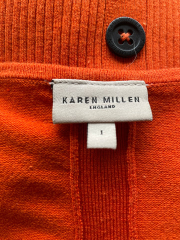 KAREN MILLEN ORANGE SHORT SLEEVE JUMPER SIZE 1 UK 8/10