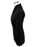 BRAND NEW KAREN MILLEN BLACK CROSS OVER NECK 3/4 SLEEVE TOP SIZE 8