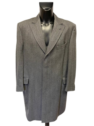 HACKETT ALL WOOL GREY HERRINGBONE COAT SIZE 44 REG