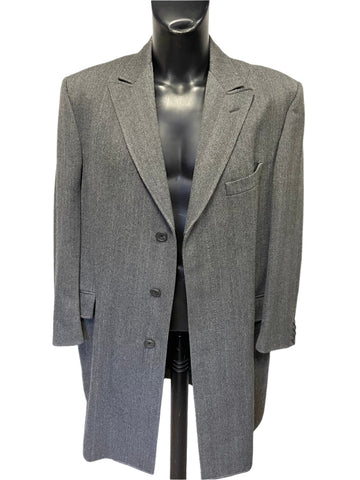 HACKETT ALL WOOL GREY HERRINGBONE COAT SIZE 44 REG