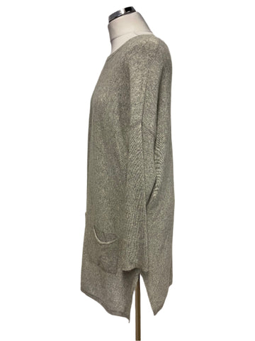 NICOLE FARHI GREY WOOL MIX BOAT NECK LONG SLEEVE JUMPER DRESS  SIZE XL