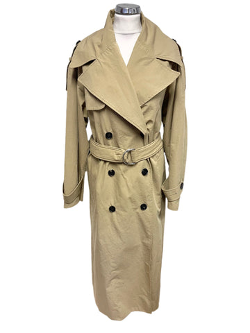 JIGSAW 100% COTTON HONEY BEIGE TRENCH COAT SIZE XS