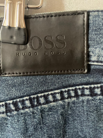 HUGO BOSS ARKANSAS BLUE DENIM STRAIGHT LEG JEANS SIZE 42/34