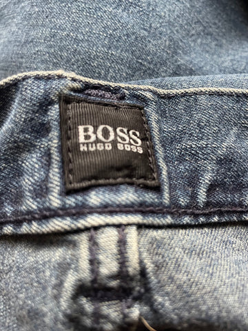 HUGO BOSS ARKANSAS BLUE DENIM STRAIGHT LEG JEANS SIZE 42/34