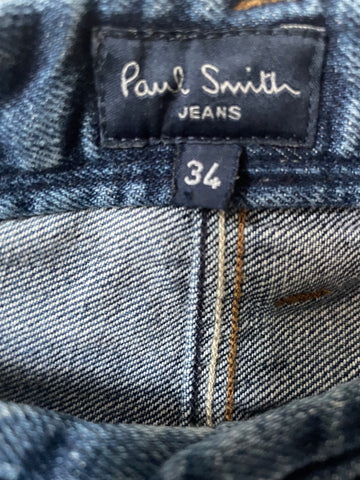 PAUL SMITH BLUE DENIM STRAIGHT LEG JEANS SIZE 34R