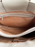 BRAND NEW ASPINAL MADISON TAUPE PEBBLE FINISH LEATHER TOTE BAG WITH SHOULDER STRAP